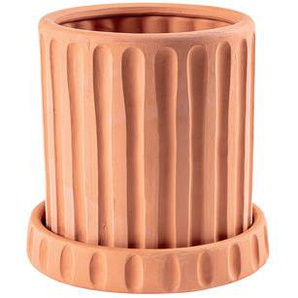 Blumentopf Magna Graecia keramik orange braun / Dorico - Mit Untersetzer / Ø 30 x H 29,5 cm - Seletti - Braun