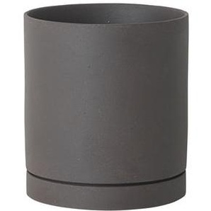 Blumentopf Sekki Large keramik grau / Ø 15,7 cm x H 17,7 cm - Steinzeug - Ferm Living - Grau