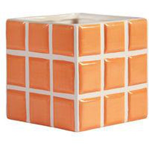 Blumentopf Tile Small keramik orange / 10.5 x 10.5 x 10 cm - & klevering - Orange