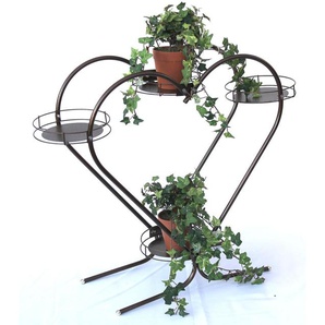Blumentreppe Metall 64 cm Blumenständer Herz Art.81 mit 4 Ablagen Blumensäule Pflanzenständer Blumenregal Blumenbank Blumenregal
