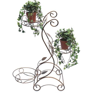 Blumentreppe Metall 75 cm Blumenständer mit 3 Ablagen 10-0074 Blumenregal Blumensäule Pflanzensäule Pflanzenständer Blumenhocker