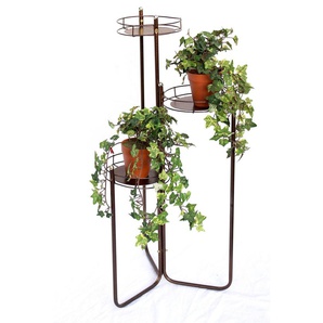 Blumentreppe Metall 90 cm Blumenständer mit 3 Ablagen Art.2A Blumenregal Blumensäule Pflanzenständer Pflanzentreppe