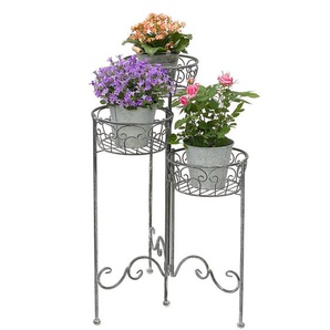 Blumentreppe Metall Rund 75 cm Blumenständer mit 3 Körbe 96012 Blumenständer Blumensäule Pflanzenständer - Dandibo