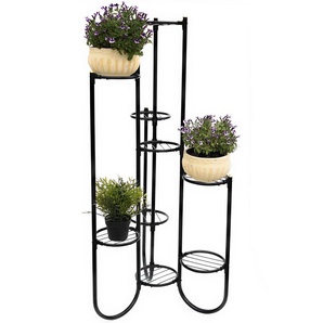 Blumentreppe Metall Schwarz 93925 Pflanzenentreppe Blumenregal Pflanzenständer