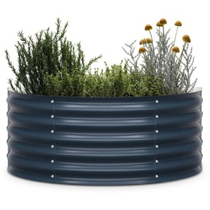 Blumfeldt - hochwertiges High Grow Gartenhochbeet aus verzinktem Stahl - Halbkreisform, Rost- & Frostschutz - einfache Montage, 105x60x43 cm (BxHxL)