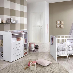 BMG Möbel Babymöbel-Set Luis, (Set, 5-tlg., Bett + Wickelkommode + Unterstellregal (Set 2-tlg) + Wandboard), Bett + Wickelkommode + Unterstellregal (Set 2-tlg) + Wandboard