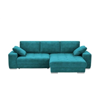 bobb Ecksofa mit pflegeleichtem Bezugsstoff Caro II ¦ türkis/petrol ¦ Maße (cm): B: 305 H: 87 T: 202.0