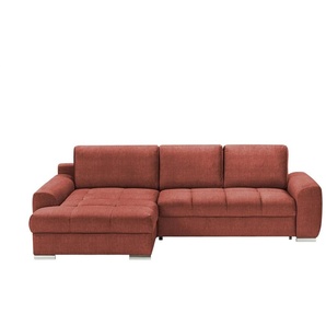 bobb Ecksofa mit Schlaffunktion Soumia ¦ rot ¦ Maße (cm): B: 283 H: 90 T: 181.0