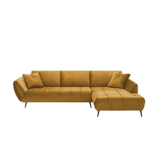 bobb Ecksofa mit Sitztiefenverstellung Carly ¦ gelb ¦ Maße (cm): B: 316 H: 90 T: 215.0