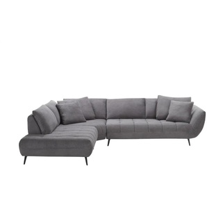 bobb Ecksofa mit Sitztiefenverstellung Carly Novaspring ¦ grau ¦ Maße (cm): B: 337 H: 90 T: 271.0
