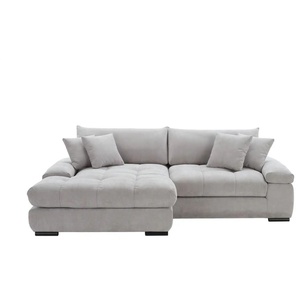 bobb Ecksofa mit trendigem Cordbezug Hella ¦ grau ¦ Maße (cm): B: 303 H: 96 T: 203.0