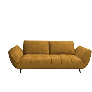 bobb Einzelsofa mit Sitztiefenverstellung Carly ¦ gelb ¦ Maße (cm): B: 240 H: 90 T: 123.0