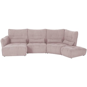 Wohnlandschaft  Jeaneva ¦ rosa/pink ¦ Maße (cm): B: 384 H: 101 T: 197.0