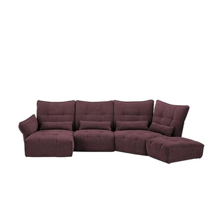 Wohnlandschaft  Jeaneva ¦ rot ¦ Maße (cm): B: 384 H: 101 T: 197.0