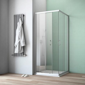 Bodenablauf MAW BY GEO A-ES50 Duschkabinen Gr. B/H/T: 80 cm x 200 cm x 80 cm, mit Antikalk-Versiegelung, silberfarben Duschen mit Schiebetür