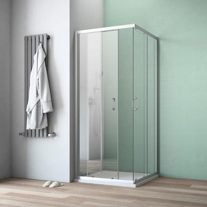 Bodenablauf MAW BY GEO A-ES50 Duschkabinen Gr. B/H/T: 90 cm x 200 cm x 90 cm, mit Antikalk-Versiegelung, silberfarben Duschen mit Schiebetür