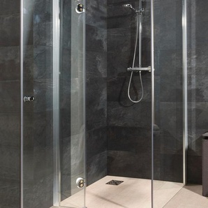 Bodenablauf MAW BY GEO Relax Special Duschkabinen Gr. B/H/T: 90 cm x 195 cm x 90 cm, nur links montierbar, mit Antikalk-Versiegelung, grau (alufarben) Duschen mit Drehtür