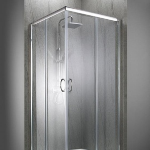 Bodenablauf WELLTIME Summer, grau (chromfarben), B:90cm H:190cm T:90cm, Duschkabinen, mit großem Verstellbereich, Duschabtrennung mit Schiebetüren
