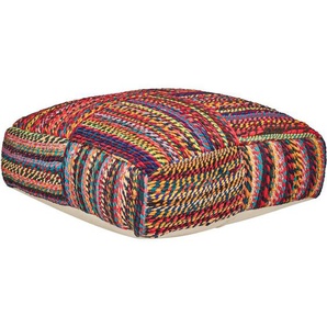 Bodenkissen Bunt aus Baumwolle 70 x 70 x 20 cm Quadratisch mit Muster Boho Sitzkissen für Wohnzimmer Kinderzimmer Flur