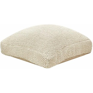 Bodenkissen Hellbeige Baumwolle 70 x 70 x 15 cm Quadratisch Sitzkissen Meditation Meditieren Boho Stil Design für Wohnzimmer Schlafzimmer