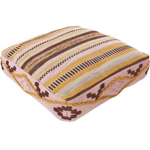 Bodenkissen Mehrfarbig Baumwolle mit Geometrischem Muster 60 x 60 x 12 cm Boho Sitzkissen Pouf Wohnzimmer Kinderzimmer