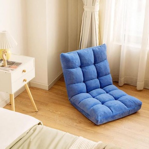 Bodenstuhl verstellbar, Bodensessel gepolstert, Bodenkissen mit Rückenlehne, Meditationsstuhl Fensterstuhl Blau - Costway