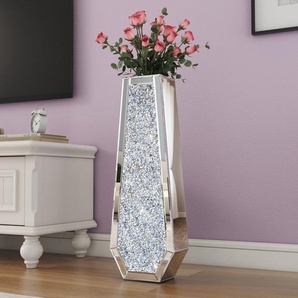 Large floor-standing vase luxury diamond mirror vase 22 x 11 x 70 cm