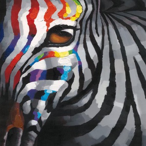 Leinwandbild BÖNNINGHOFF Zebra Bilder Gr. B/H/T: 118 cm x 140 cm x 3,5 cm, 1 St., schwarz Leinwandbilder