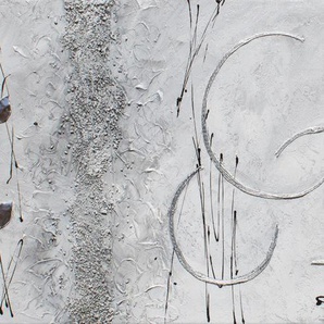 Ölbild BÖNNINGHOFF Ölgemälde, handgefertigt Bilder Gr. B/H/T: 140 cm x 60 cm x 2,5 cm, 1 St., silberfarben Ölbilder