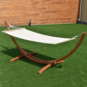 Bogenförmiges Hängemattengestell aus Holz Hängemattenständer Hängeschaukel 313x115x120cm