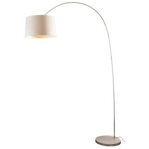 Bogenlampe 205 cm, weiß, Dimmschalter, Dimmschalter, Ø Lampenschirm 40cm, Marmorfuß - Stehlampe, Designlampe, Leselampe, Bodenlampe, Leuchte