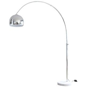 Bogenlampe 208 cm, chrom, Dimmerungsschalter, Ø Lampenschirm 30 cm, Marmorfuß - Stehlampe, Designlampe, Leselampe, Bodenlampe, Leuchte