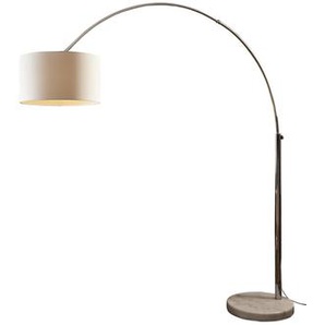 Bogenlampe 210 cm, weiß, Dimmschalter, Dimmschalter, Ø Lampenschirm 35 cm, Marmorfuß - Stehlampe, Designlampe, Leselampe, Bodenlampe, Leuchte