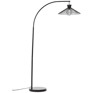 Bogenlampe BRILLIANT Elmont Lampen Gr. 1 flammig, Ø 105 cm Höhe: 175 cm, schwarz (schwarz matt) Bogenlampen