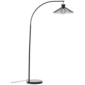 Bogenlampe BRILLIANT Elmont Lampen Gr. 1 flammig, Ø 105 cm Höhe: 175 cm, schwarz (schwarz matt) Bogenlampen Bogenlampe 1,7m matt