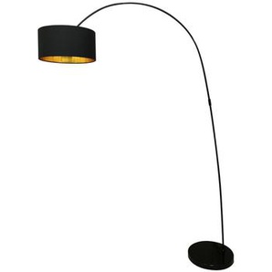Bogenlampe mit Stoffschirm, schwarz, Ø Lampenschirm ca. 40 cm - Stehlampe, Designlampe, Leselampe, Bodenlampe, Leuchte