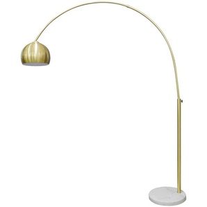 Bogenlampe SALESFEVER Clara Lampen Gr. 1 flammig, Ø 30 cm Höhe: 181 cm, weiß (messingfarben, weiß) Bogenlampen