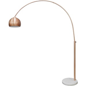 Bogenlampe SALESFEVER Clara Lampen Gr. Ø 30 cm Höhe: 181 cm, braun (kupferfarben, weiß) Bogenlampen Fuß aus Marmor