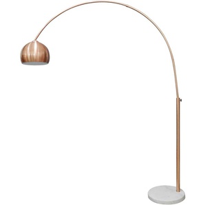 Bogenlampe SALESFEVER Clara Lampen Gr. 1 flammig, Ø 30 cm Höhe: 181 cm, braun (kupferfarben, weiß) Bogenlampen Fuß aus Marmor