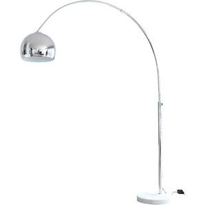 Bogenlampe SALESFEVER Finn Lampen Gr. 1 flammig, Ø 30 cm Höhe: 181 cm, weiß (chromfarben, weiß) Bogenlampen