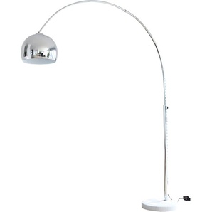 Bogenlampe SALESFEVER Finn Lampen Gr. 1 flammig, Ø 30 cm Höhe: 181 cm, weiß (chromfarben, weiß) Bogenlampen Höhenverstellbar und mit Dimmschalter