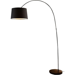 Bogenlampe SALESFEVER Kaspars Lampen Gr. Ø 40 cm Höhe: 205 cm, schwarz Bogenlampen mit Dimmschalter, echter Marmorfuß