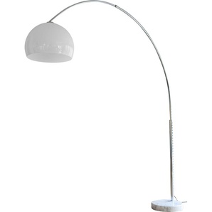 Bogenlampe SALESFEVER Lampen Gr. Ø 40 cm Höhe: 206 cm, weiß (weiß, chromfarben) Bogenlampen Höhenverstellbar und mit Dimmschalter, echter Marmorfuß