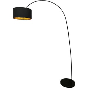 Bogenlampe SALESFEVER Luca Lampen Gr. 1 flammig, Ø 40 cm Höhe: 201 cm, goldfarben (schwarz, goldfarben) Bogenlampen