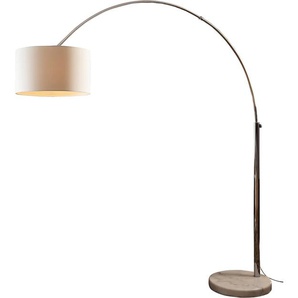Bogenlampe SALESFEVER Peteris Lampen Gr. 1 flammig, Ø 35 cm Höhe: 210 cm, weiß (weiß, chromfarben) Bogenlampen mit Dimmschalter,echter Marmorfuß