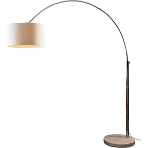 Bogenlampe SALESFEVER Peteris Lampen Gr. 1 flammig, Ø 35 cm Höhe: 210 cm, weiß (weiß, chromfarben) Bogenlampen