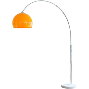 Bogenlampe SALESFEVER Tammo Lampen Gr. 1 flammig, Ø 40 cm Höhe: 181 cm, orange (orange, chromfarben, weiß) Bogenlampen
