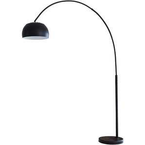 Bogenlampe SALESFEVER Tinus Lampen Gr. Ø 33 cm Höhe: 195 cm, schwarz Bogenlampen mit Dimmschalter, echter Marmorfuß