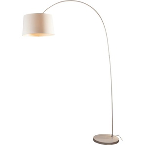 Bogenlampe SALESFEVER Valdis Lampen Gr. 1 flammig, Ø 40 cm Höhe: 205 cm, weiß (weiß, chromfarben) Bogenlampen