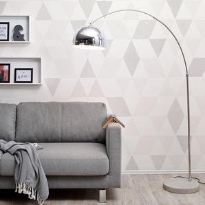 Bogenleuchte Big-Deal Eco Silber Betonfuß höhenverstellbar, Leuchten